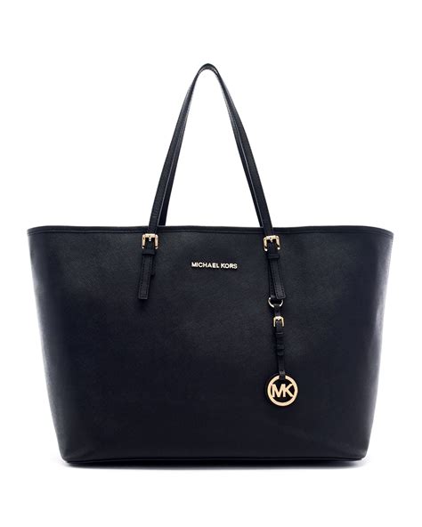 michael kors black medium tote|Michael Kors medium saffiano bag.